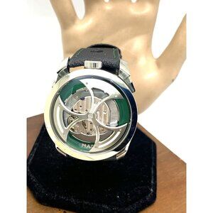 MB&F M.A.D Edition Men's Watch Swiss Automatic Green Skeleton Dial Rubber Strap